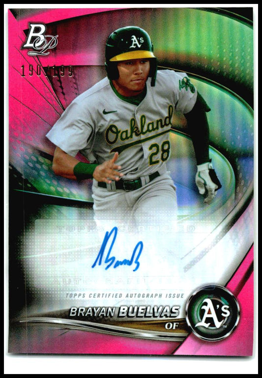 2022 Bowman Platinum Top Prospect Auto Pink #TOP-68 Brayan Buelvas Auto