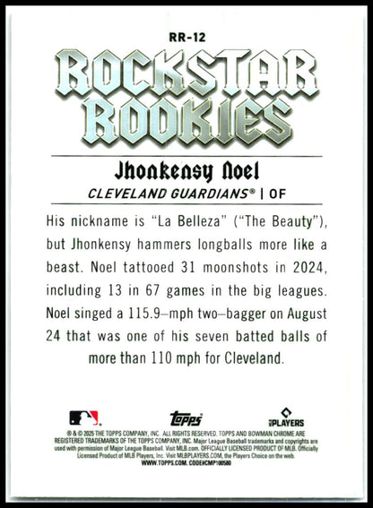 2025 Bowman Rockstar Rookies #RR-12 Jhonkensy Noel Cleveland Guardians