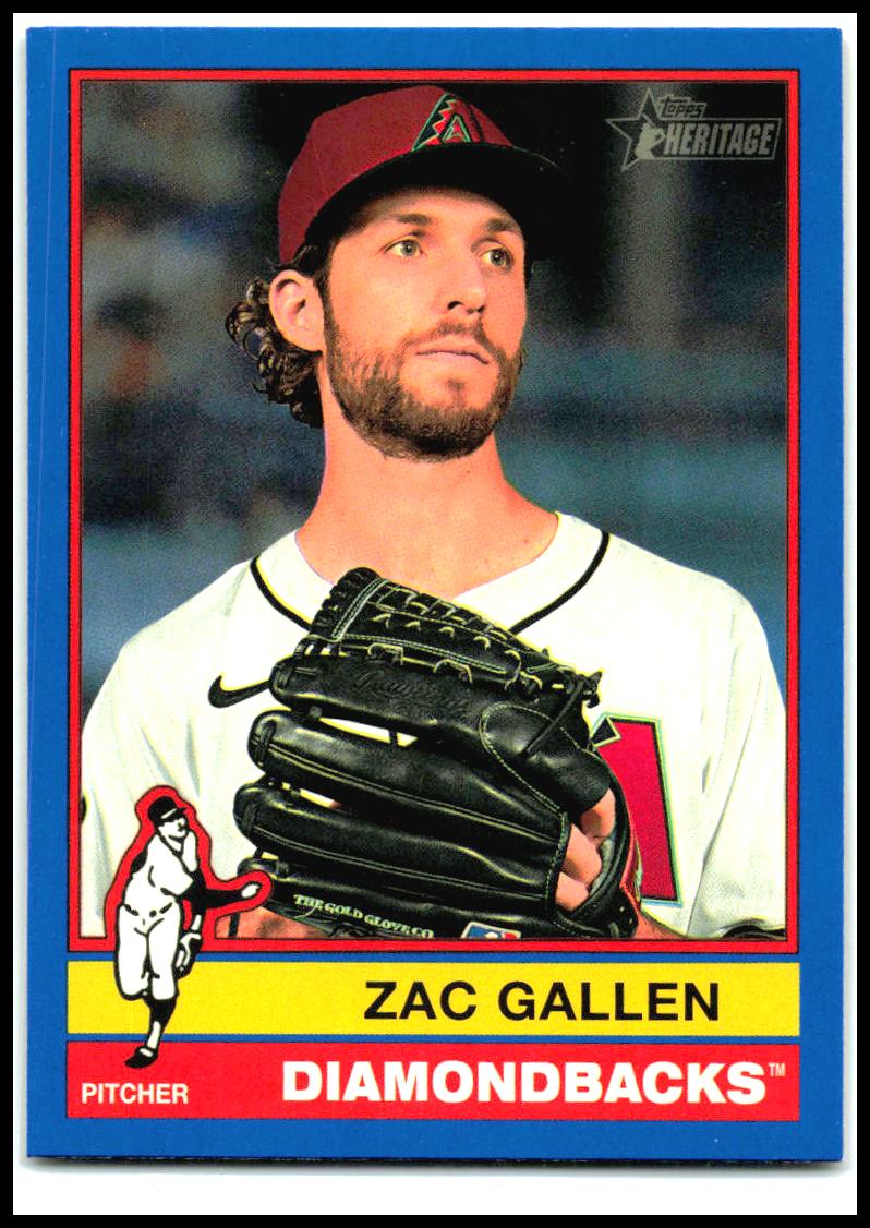 2025 Topps Heritage Dark Blue Border #450 Zac Gallen Arizona Diamondbacks