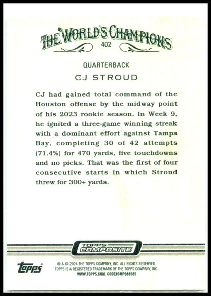 2023 Topps Composite #402 CJ Stroud Rookie Houston Texans