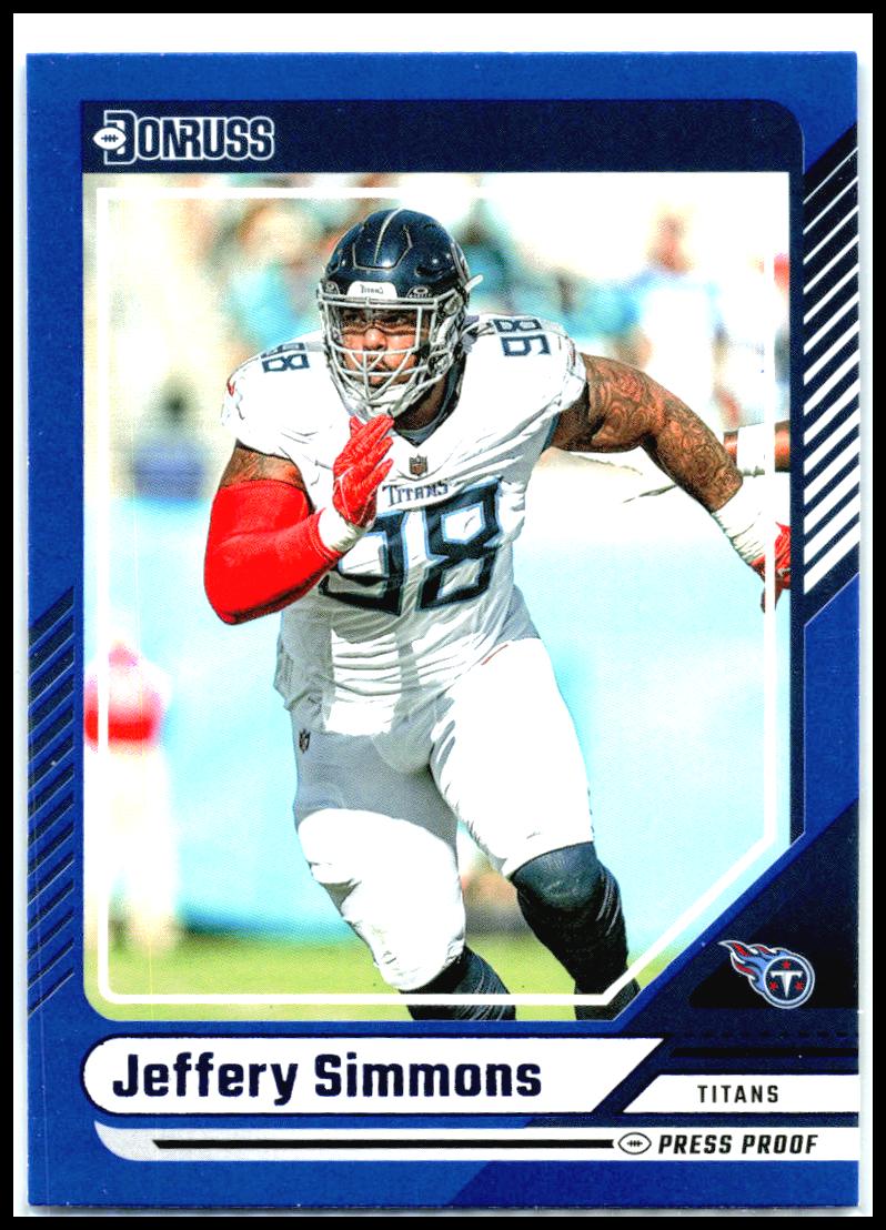2024 Donruss Press Proof Blue #179 Jeffery Simmons Tennessee Titans