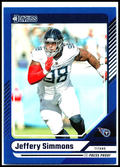 2024 Donruss Press Proof Blue #179 Jeffery Simmons Tennessee Titans