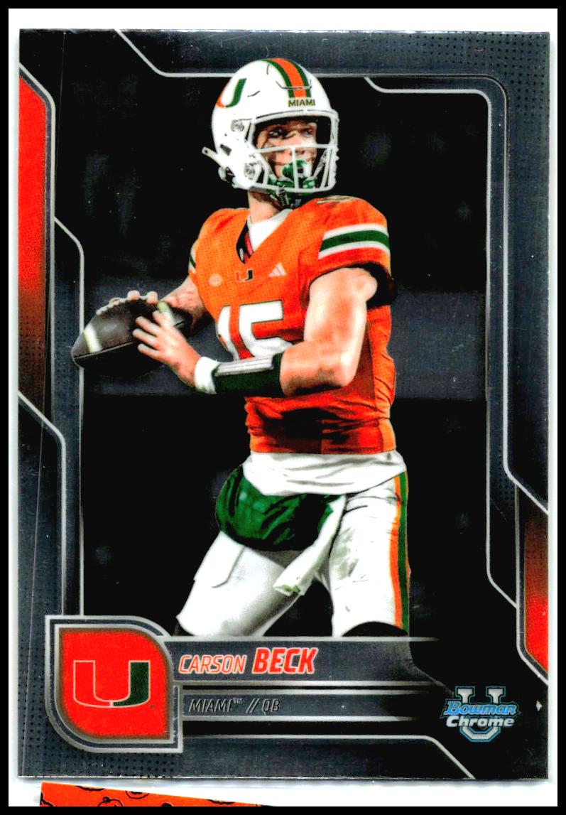 2025 Bowman University Chrome #138 Carson Beck Miami Hurricanes