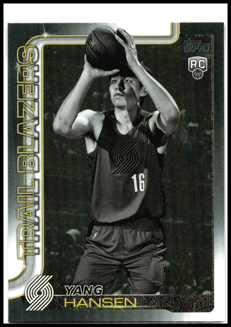 2025-26 Topps Blackout #216 Yang Hansen Rookie Portland Trail Blazers