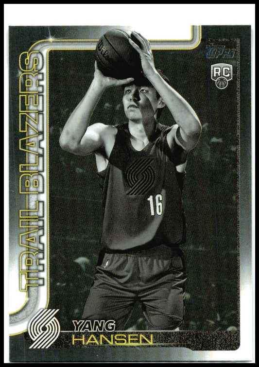 2025-26 Topps Blackout #216 Yang Hansen Rookie Portland Trail Blazers