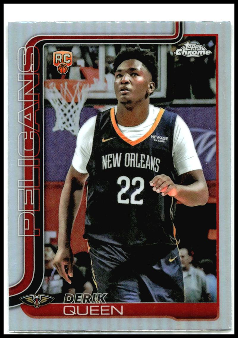 2025-26 Topps Chrome Refractor #263 Derik Queen Rookie New Orleans Pelicans