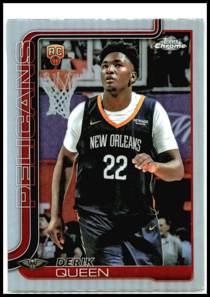 2025-26 Topps Chrome Refractor #263 Derik Queen Rookie New Orleans Pelicans
