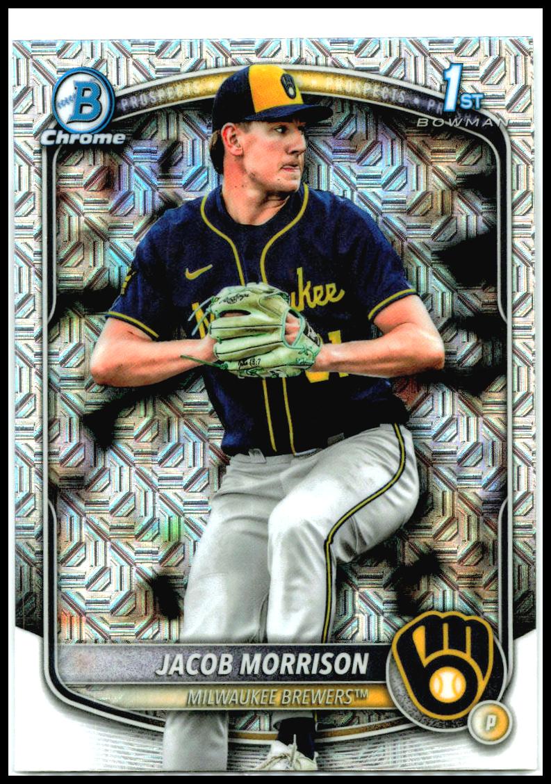 2025 Bowman Draft Chrome Mojo Refractor #BDC-42 Jacob Morrison Milwaukee Brewers