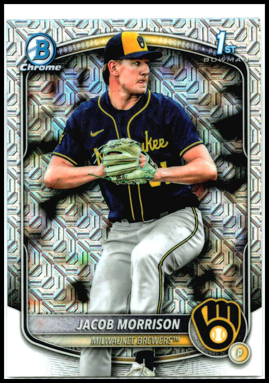 2025 Bowman Draft Chrome Mojo Refractor #BDC-42 Jacob Morrison Milwaukee Brewers