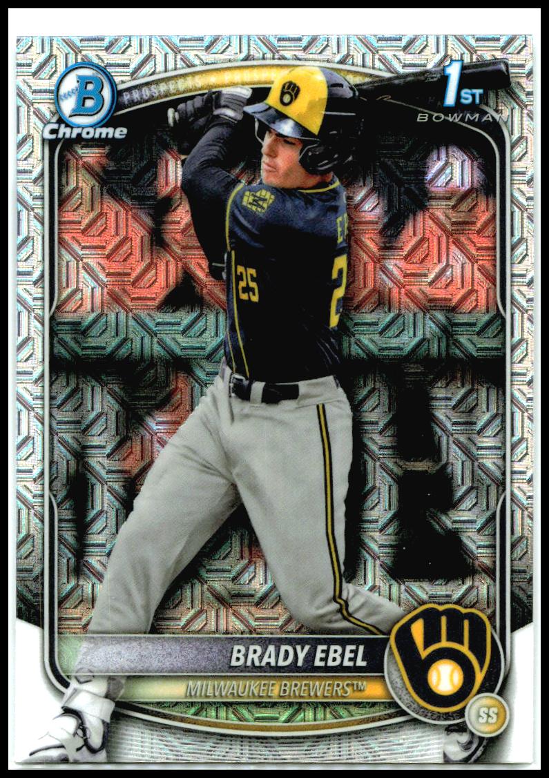 2025 Bowman Draft Chrome Mojo Refractor #BDC-194 Brady Ebel Milwaukee Brewers