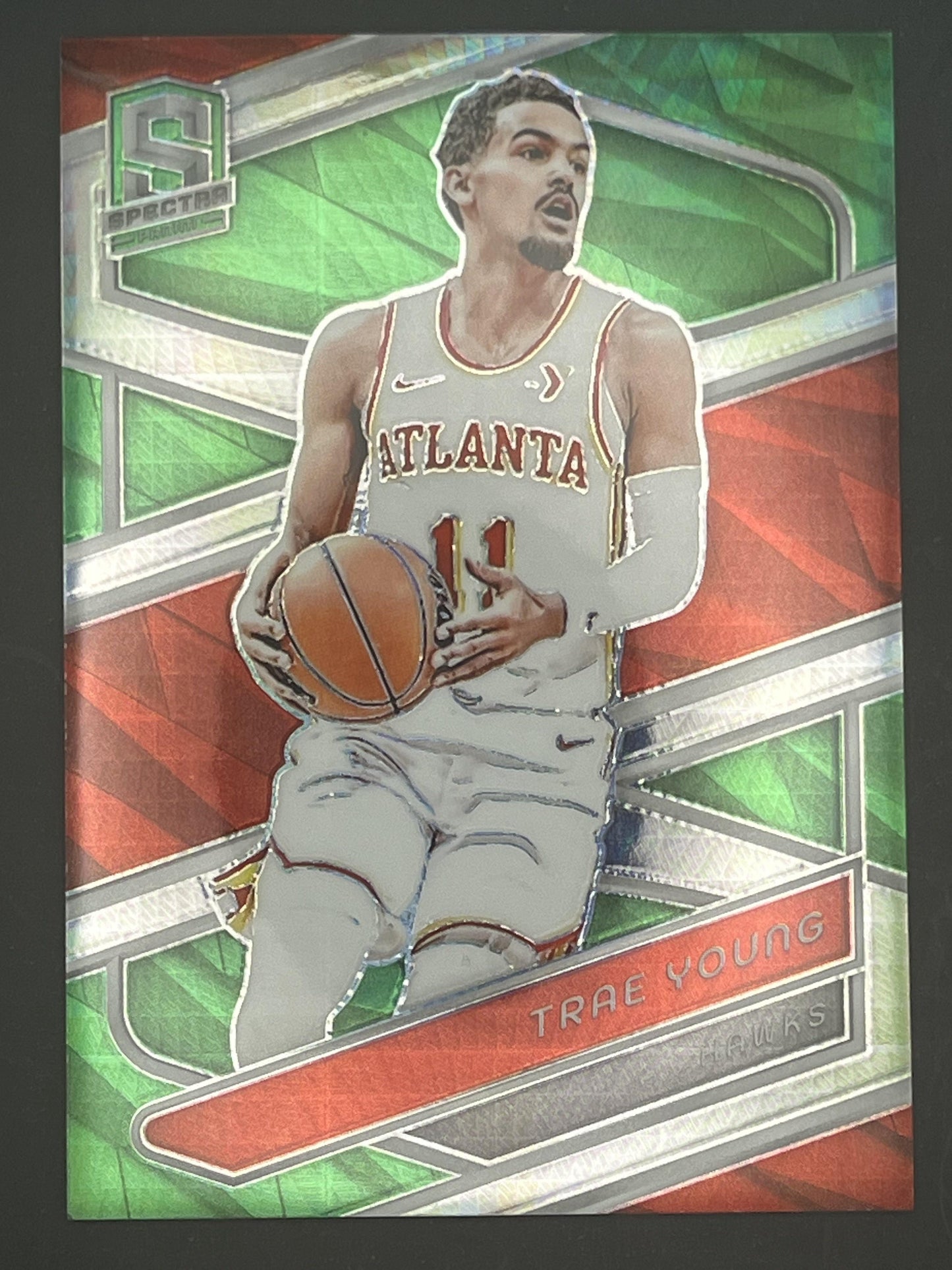 2023-24 Panini Spectra International Green #6 Trae Young #/75 Atlanta Hawks