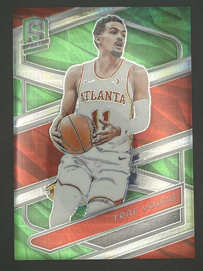 2023-24 Panini Spectra International Green #6 Trae Young #/75 Atlanta Hawks