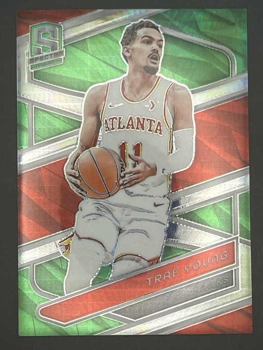 2023-24 Panini Spectra International Green #6 Trae Young #/75 Atlanta Hawks