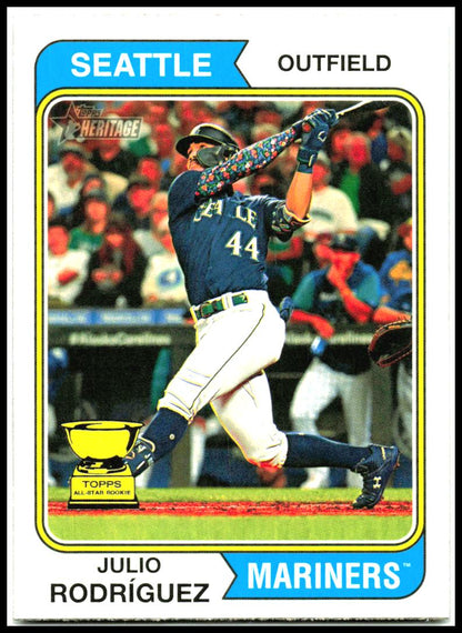 2023 Topps Heritage Black Border #18 Julio Rodríguez Seattle Mariners