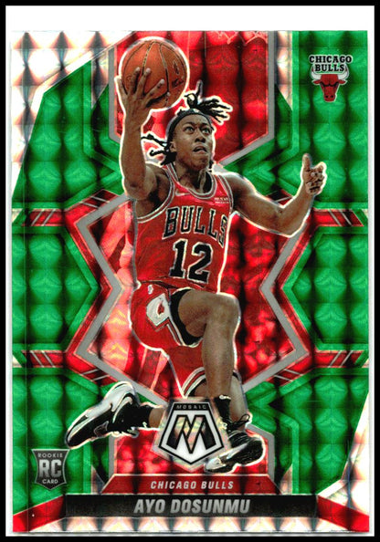 2021-22 Panini Mosaic Green #233 Ayo Dosunmu Rookie Chicago Bulls