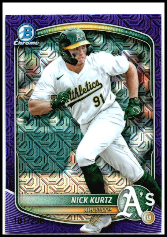 2025 Bowman Chrome Prospects Mojo Purple /250 #BCP-114 Nick Kurtz Athletics