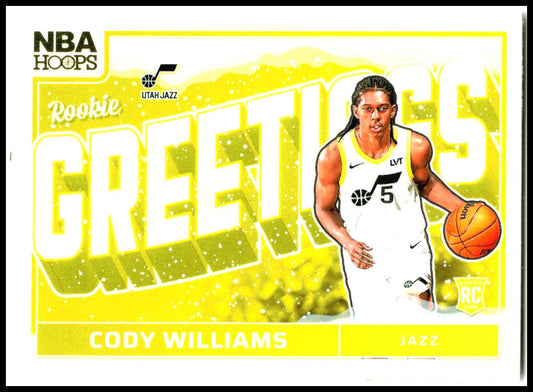 2024-25 Hoops Winter Rookie Greetings #12 Cody Williams Utah Jazz