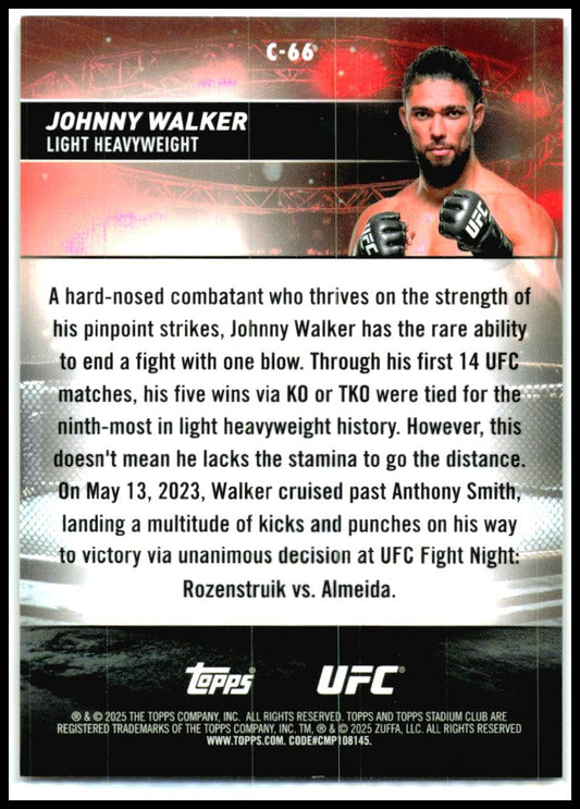 2025 Stadium Club UFC Chrome Gold Refractor #C-66 Johnny Walker #/50
