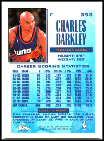 1993-94 Topps #393 Charles Barkley Phoenix Suns