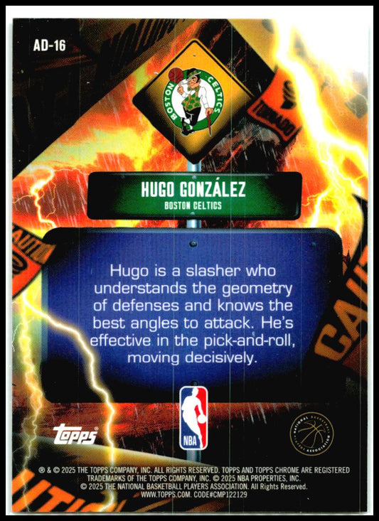 2025-26 Topps Chrome Advisory #AD-16 Hugo González Boston Celtics