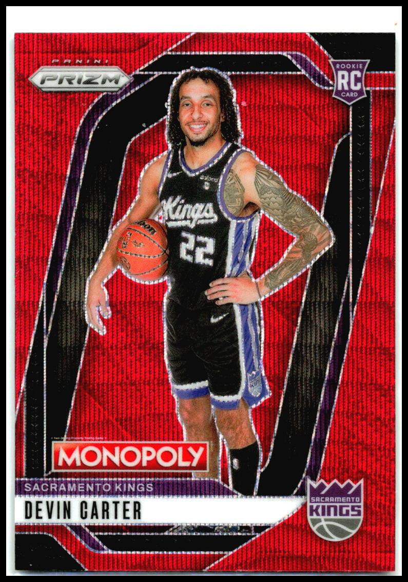 2024-25 Panini Prizm Monopoly Red Prizms #39 Devin Carter Rookie Kings