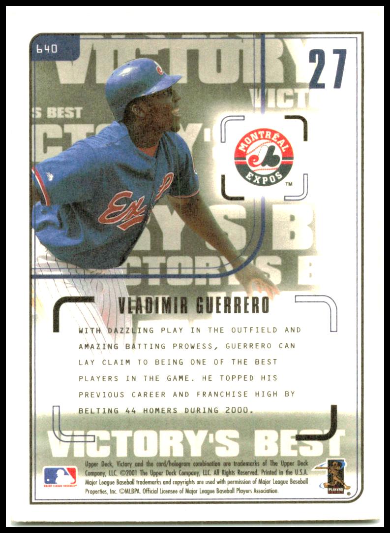 2001 Upper Deck Victory #640 Vladimir Guerrero Montreal Expos