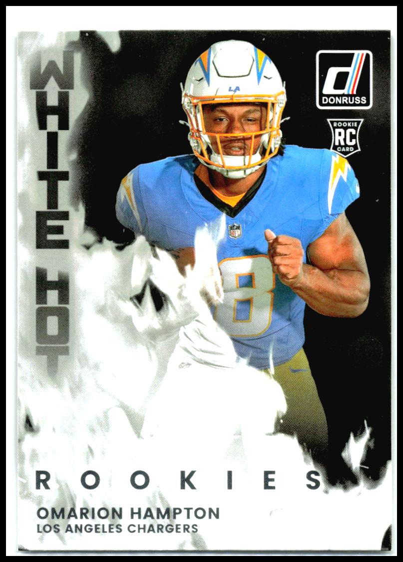 2025 Donruss White Hot Rookies #WHR-OMH Omarion Hampton Los Angeles Chargers