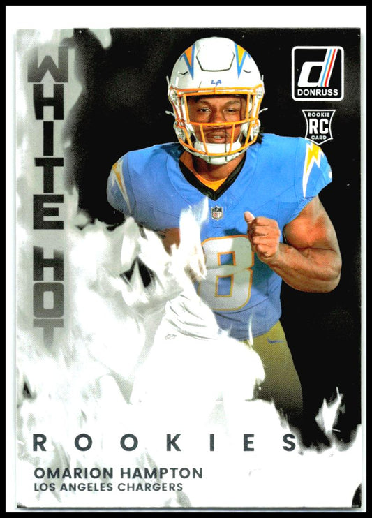 2025 Donruss White Hot Rookies #WHR-OMH Omarion Hampton Los Angeles Chargers
