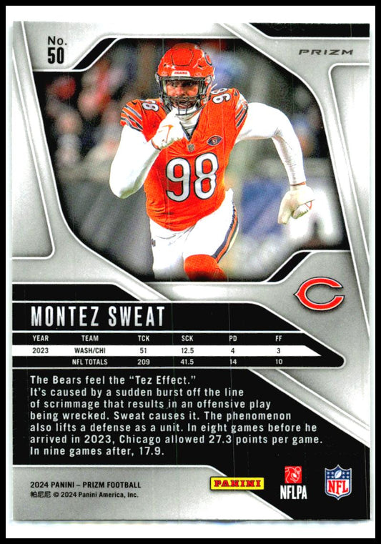 2024 Panini Prizm Silver #50 Montez Sweat Chicago Bears
