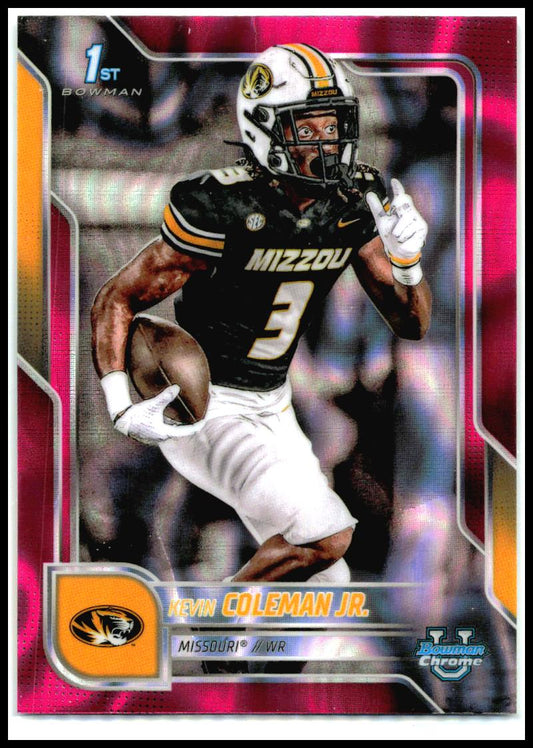 2025 Bowman University Chrome Pink Lava Refractor #58 Kevin Coleman Jr. Missouri