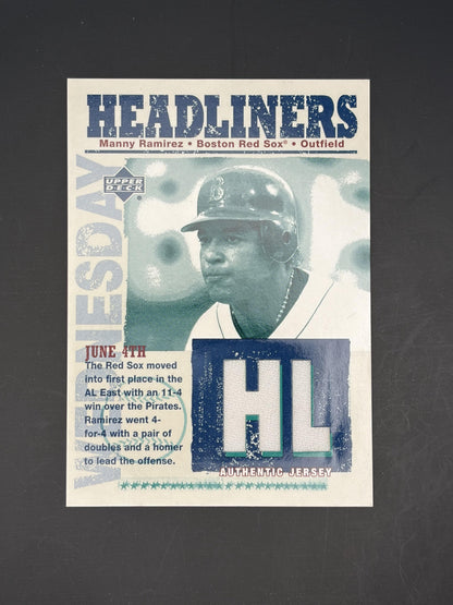 2004 Upper Deck Headliners Jerseys #HL-MR Manny Ramirez Boston Red Sox