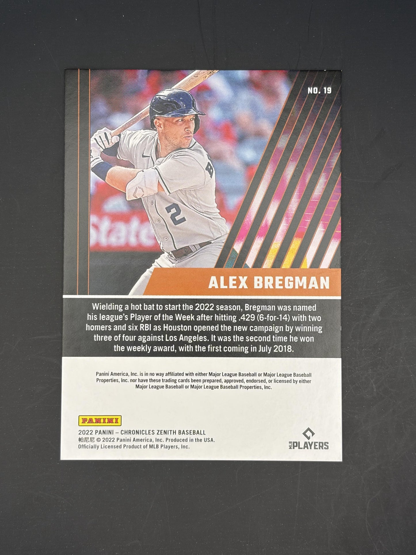 2022 Panini Chronicles Zenith #19 Alex Bregman Houston Astros