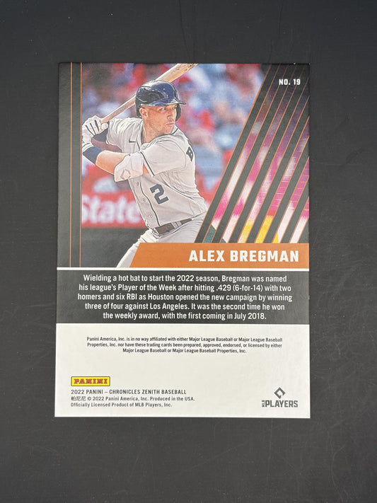 2022 Panini Chronicles Zenith #19 Alex Bregman Houston Astros