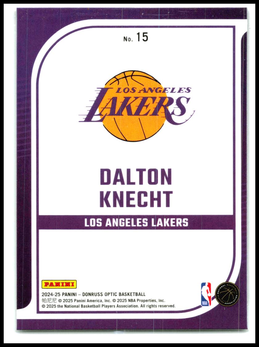 2024-25 Donruss Optic Elite Dominators #15 Dalton Knecht Los Angeles Lakers