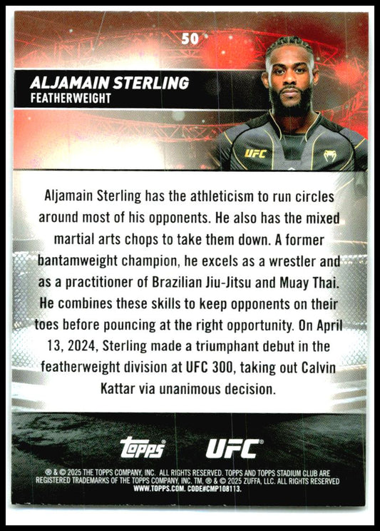 2025 Topps Stadium Club Chrome UFC #50 Aljamain Sterling