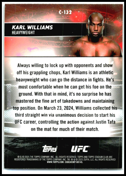 2025 Stadium Club UFC Chrome X-Fractor #C-132 Karl Williams