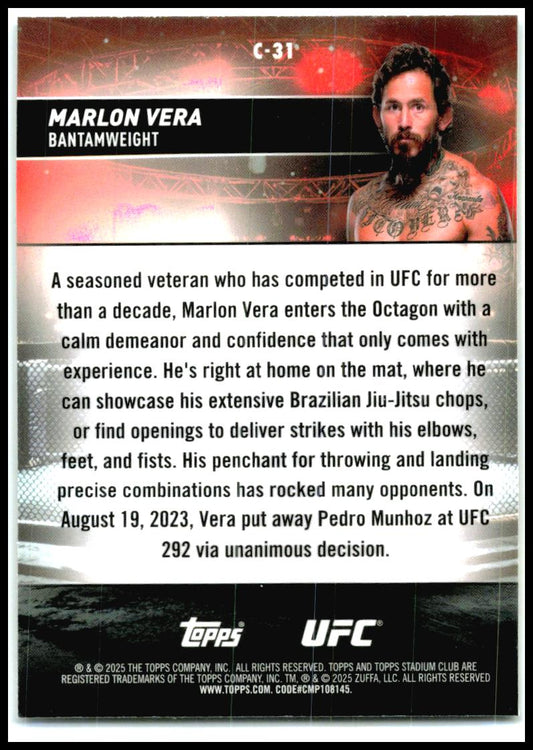 2025 Stadium Club UFC Chrome X-Fractor #C-31 Marlon Vera
