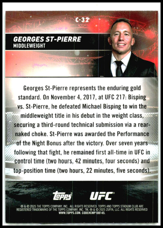2025 Stadium Club UFC Chrome #C-32 Georges St-Pierre