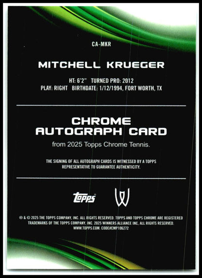 2021 Topps Chrome Chrome Autographs #CA-MKR Mitchell Krueger Auto