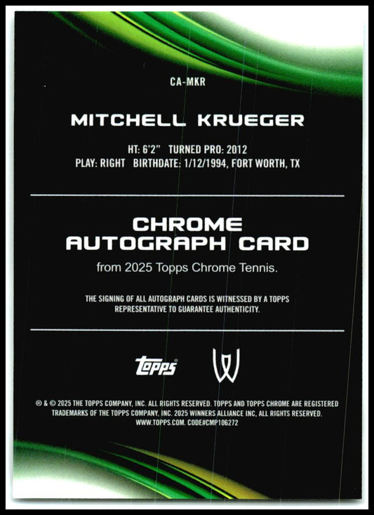 2021 Topps Chrome Chrome Autographs #CA-MKR Mitchell Krueger Auto