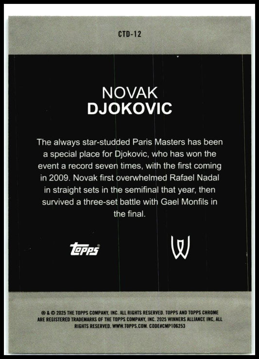2025 Topps Chrome Captured #CTD-12 Novak Djokovic