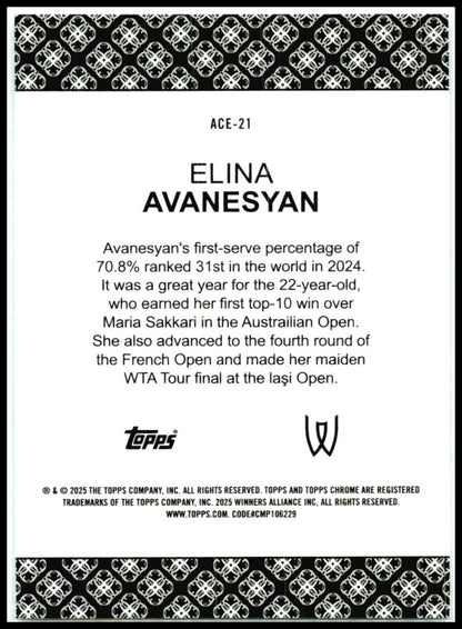 2025 Topps Chrome Aces #ACE-21 Elina Avanesyan