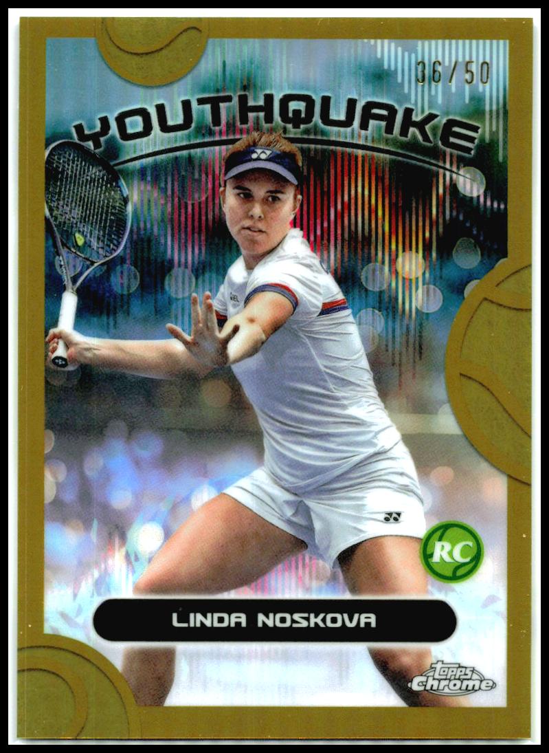 2025 Topps Chrome Youthquake Gold Refractor #YQE-15 Linda Noskova #/50