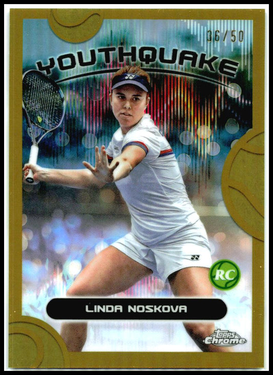 2025 Topps Chrome Youthquake Gold Refractor #YQE-15 Linda Noskova #/50