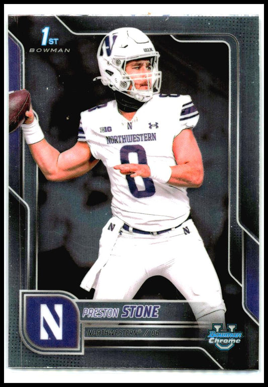 2025 Bowman University Chrome #198 Preston Stone Northwestern Wildcats