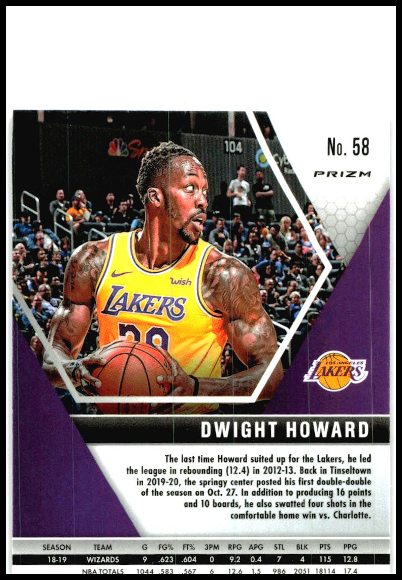 2019-20 Panini Mosaic Camo Pink #58 Dwight Howard Los Angeles Lakers