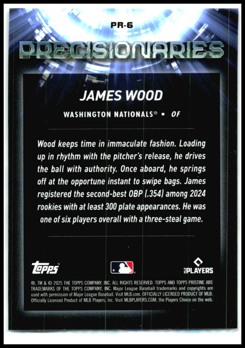 2025 Topps Pristine Precisionaries #PR-6 James Wood Washington Nationals