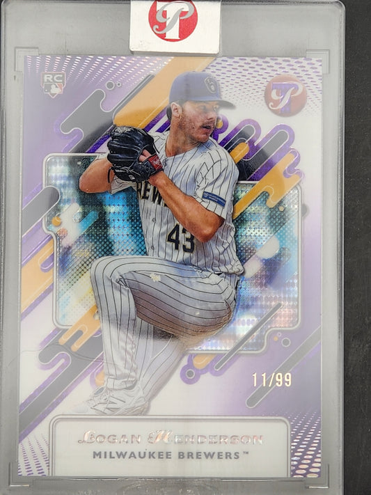 2025 Topps Pristine Purple Refractor #221 Logan Henderson Rookie Brewers