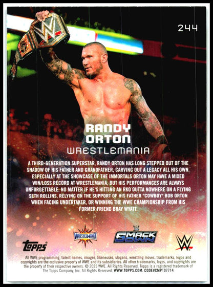2025 Topps Universe WWE Wrestlemania Purple Glass /399 #244 Randy Orton