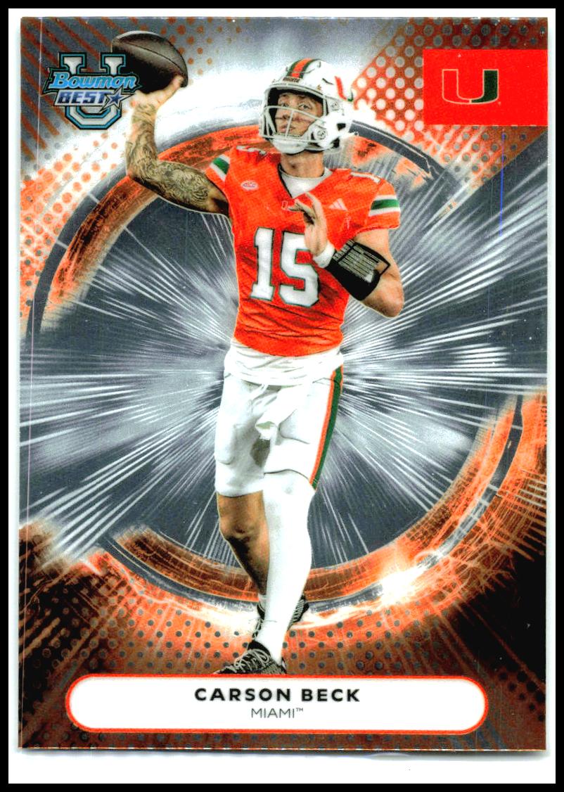 2025 Bowman University Best #99 Carson Beck Miami Hurricanes